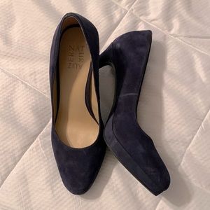 Women High Heels Suede Navy